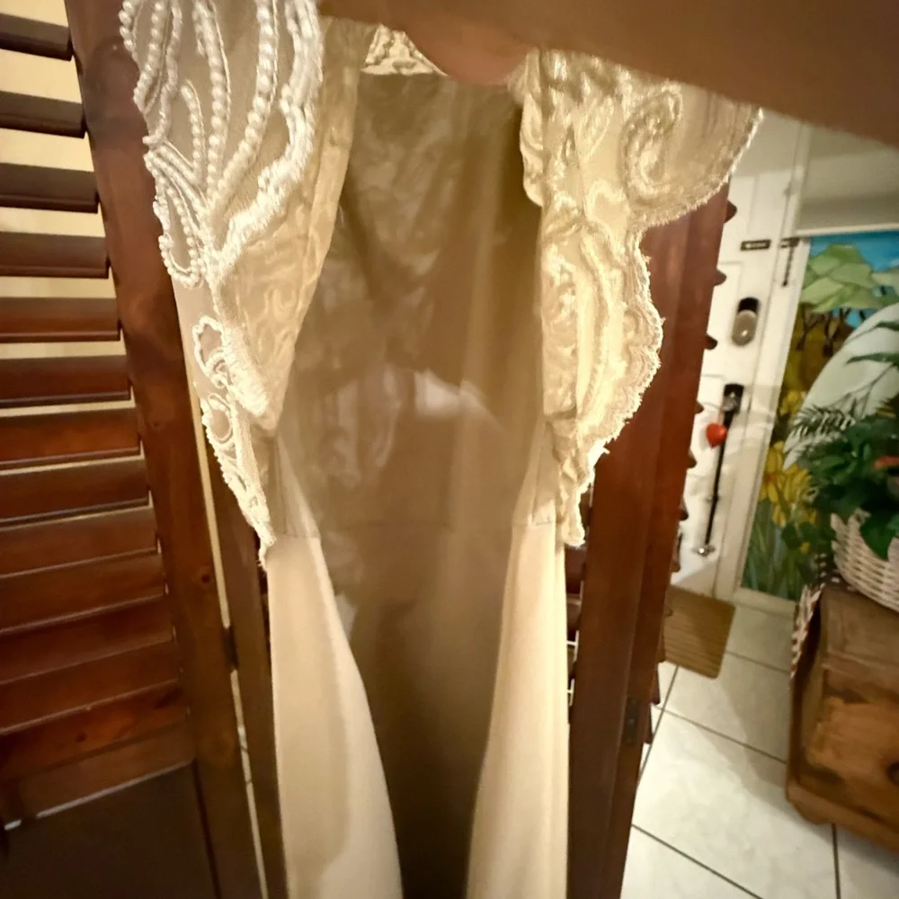 J Kara Cream and Tan Beaded Dress - Picture 4 of 7